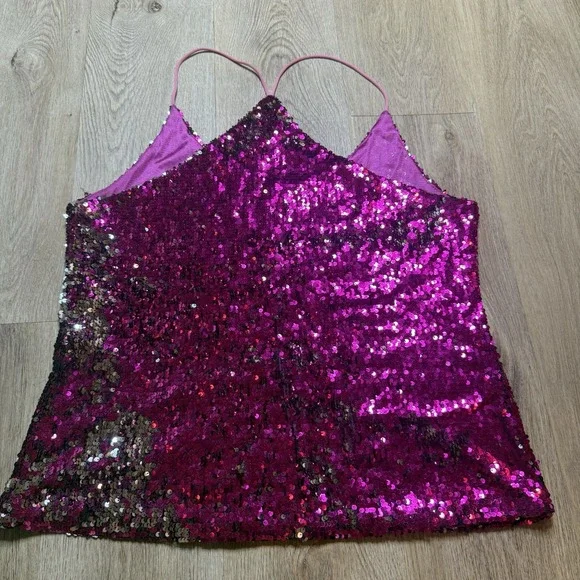 Anna-Kaci Pink Sequin Top Sparkle & Shine Collection Size XXL - Picture 2 of 8